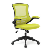 Nautilus Designs Luna Designer High Back Mesh Green Task Operator Office Chair With Folding Arms and Black Shell - BCM/L1302/GN DD